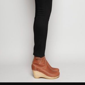 No. 6 Buckle Wedge Clog Boots